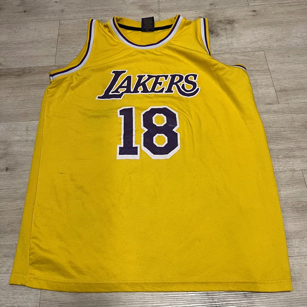 Los Angeles Lakes NBA 18/19 XL Wish Yellow Jersey Mens Basketball Kobe Bryant